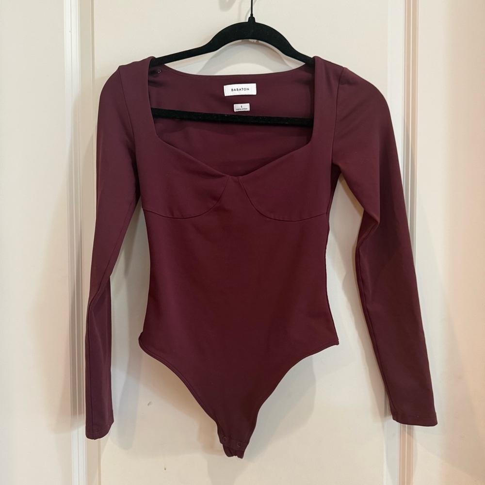 Babaton burgundy Bodysuit